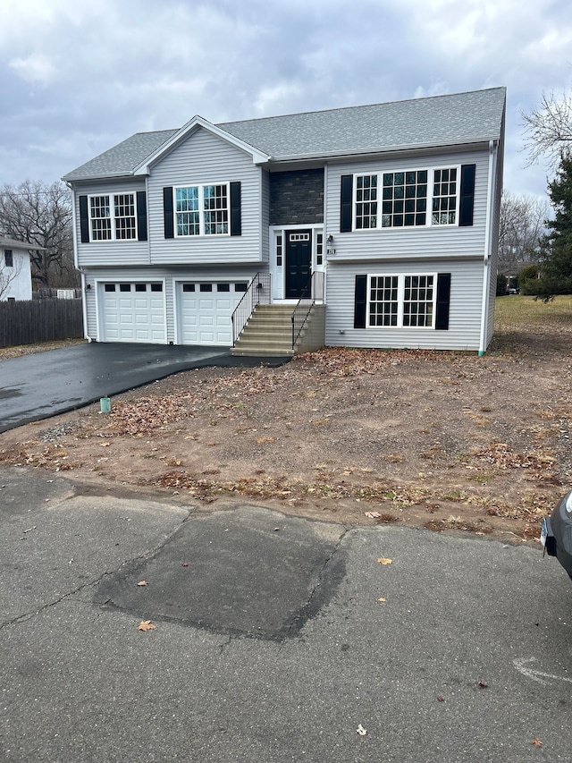 split foyer home with a garage