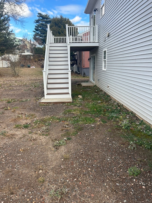 view of yard featuring a deck