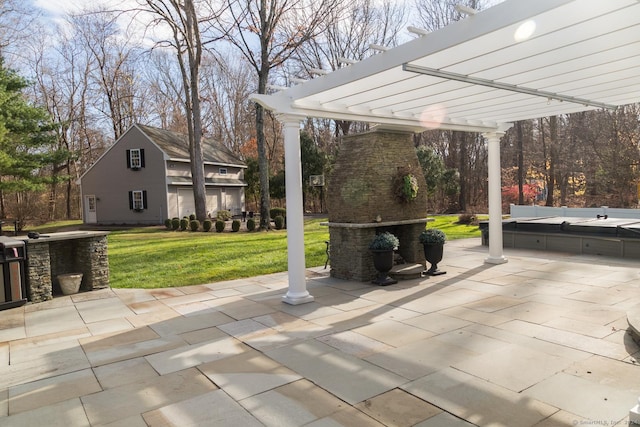 view of patio / terrace featuring a pergola