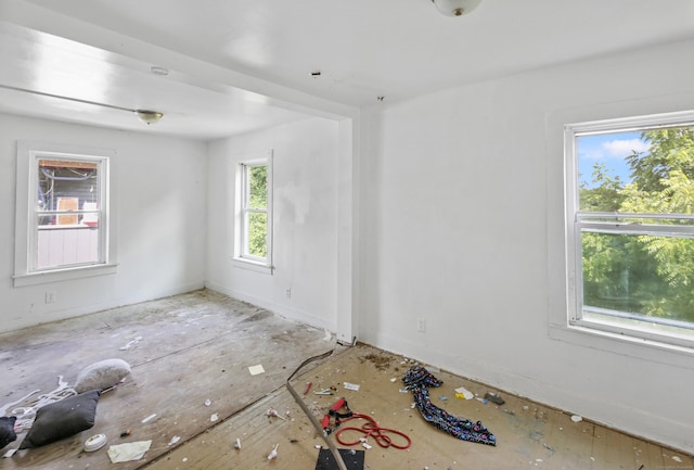 spare room with a wealth of natural light