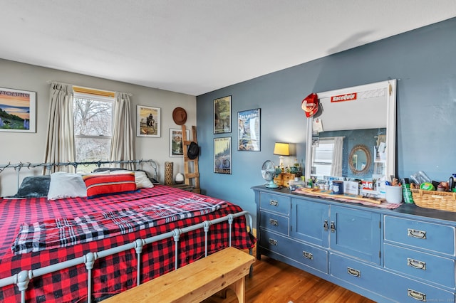 bedroom featuring dark hardwood / wood-style floors