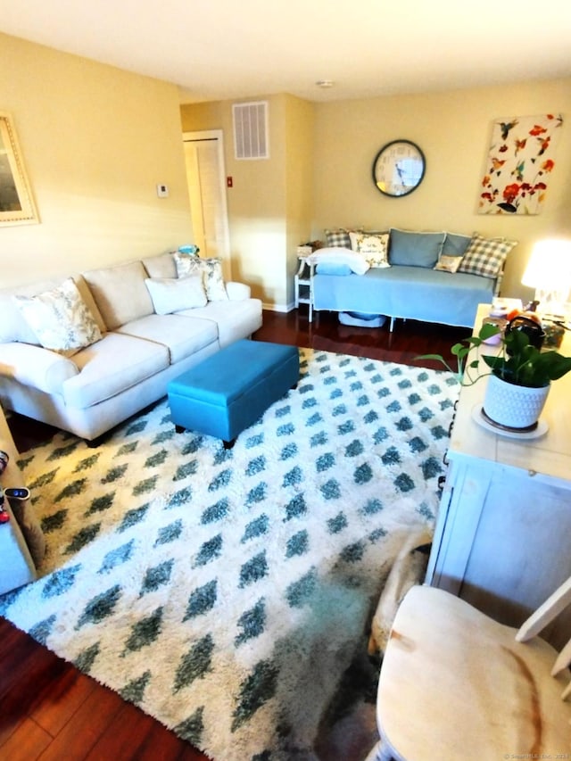 living room featuring hardwood / wood-style flooring