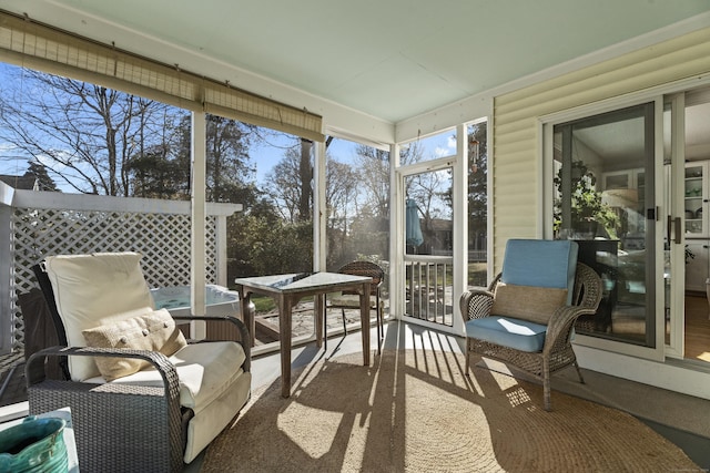 view of sunroom