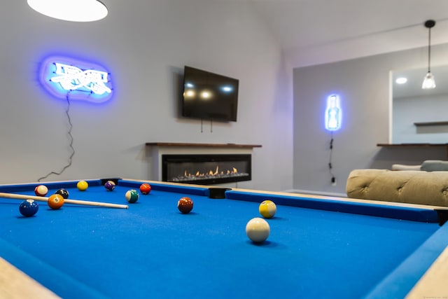 game room with billiards