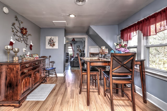 dining area featuring light hardwood / wood-style floors