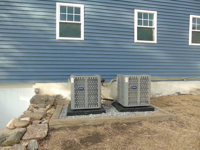 exterior details with central air condition unit