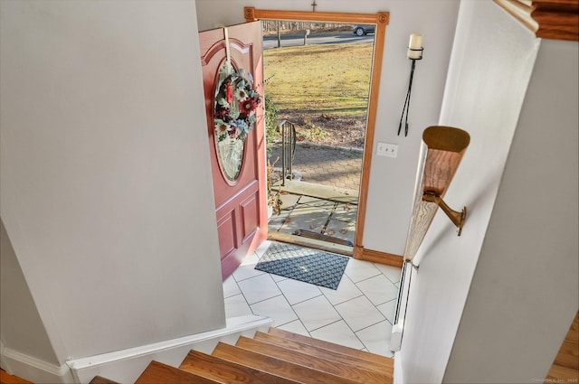 view of tiled foyer