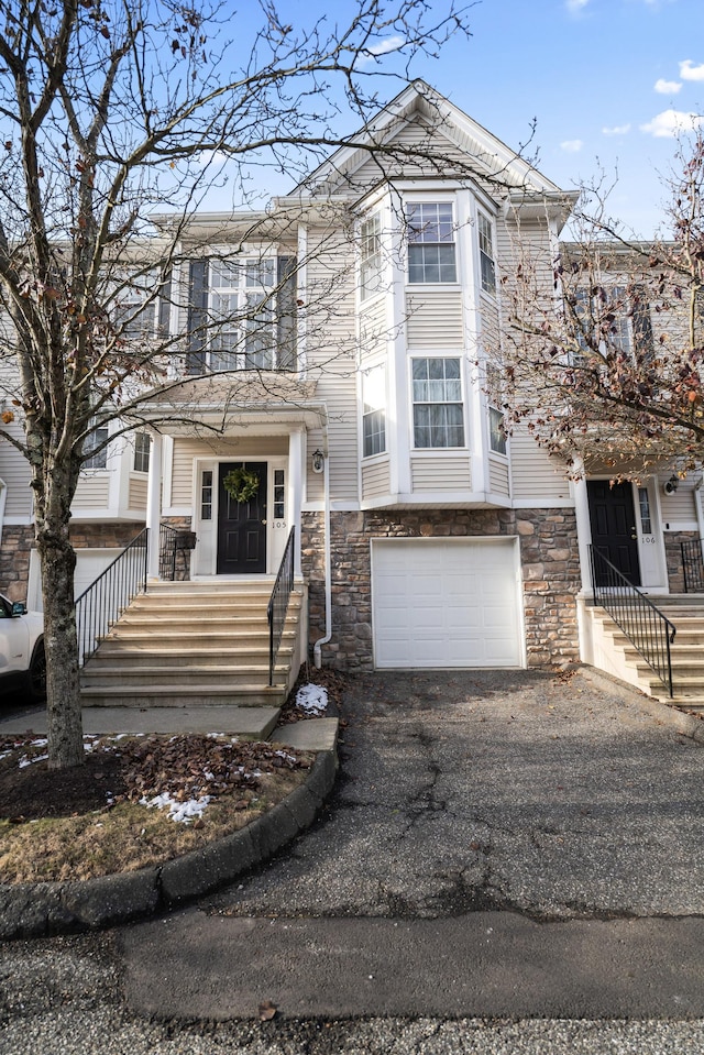 view of front of house with a garage