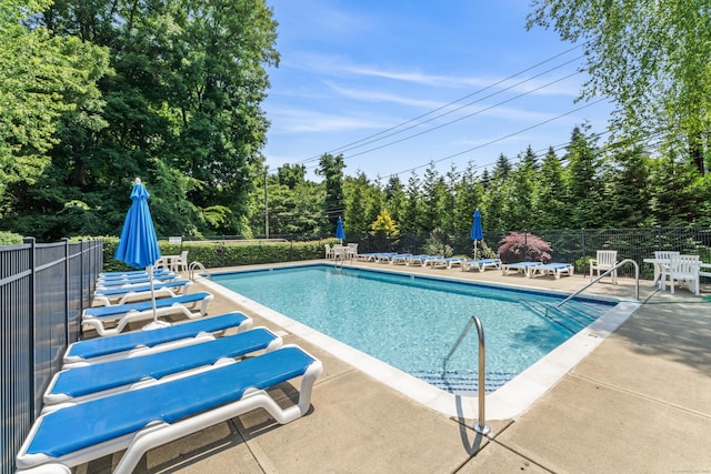 view of pool with a patio area