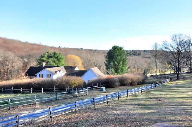 exterior space featuring a rural view