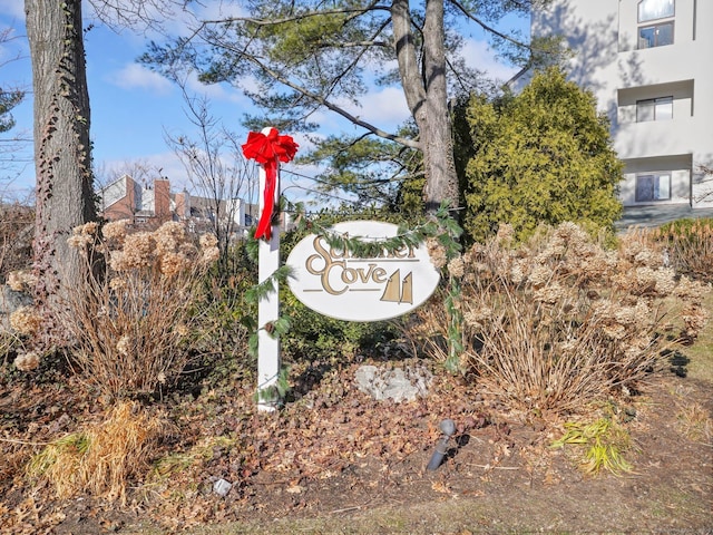 view of community sign