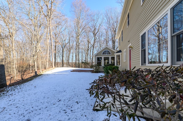 view of snowy yard