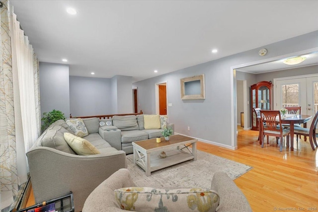 living room featuring hardwood / wood-style flooring