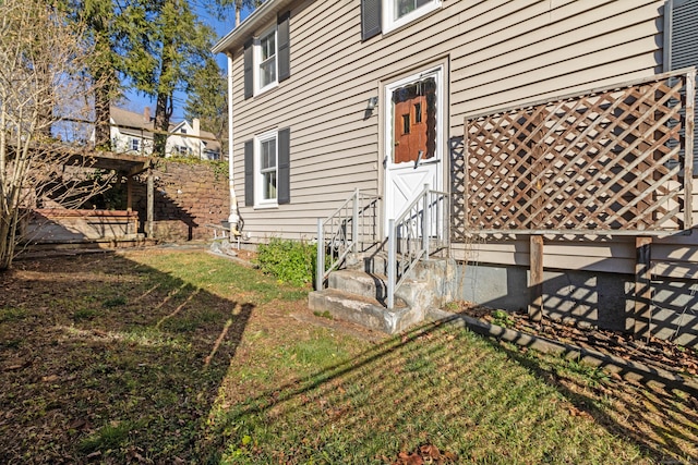 exterior space with a lawn