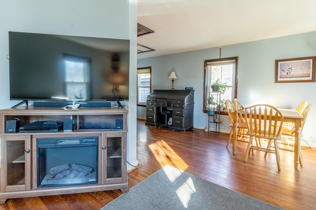 kitchen with hardwood / wood-style flooring