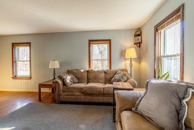 living room featuring hardwood / wood-style flooring