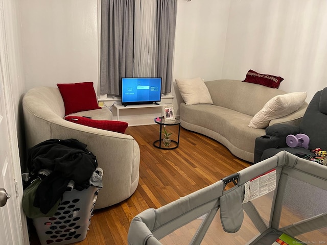 living room featuring hardwood / wood-style flooring