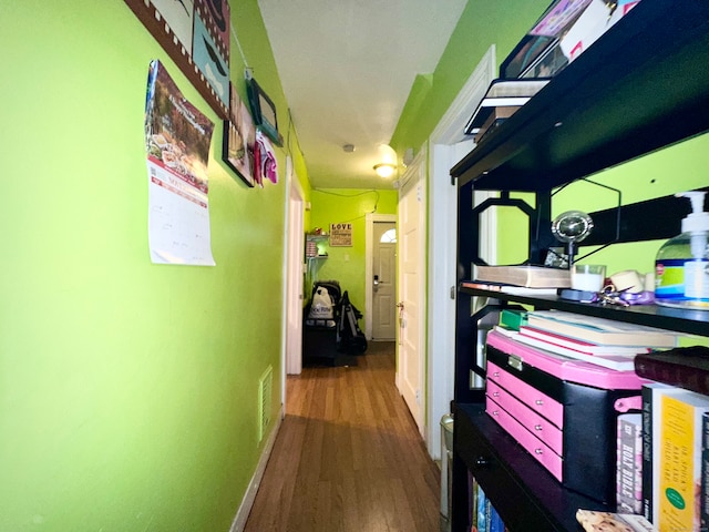 hall featuring hardwood / wood-style floors