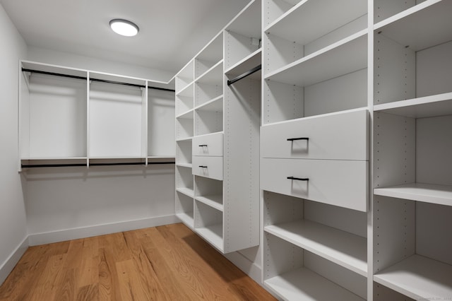 spacious closet featuring hardwood / wood-style flooring