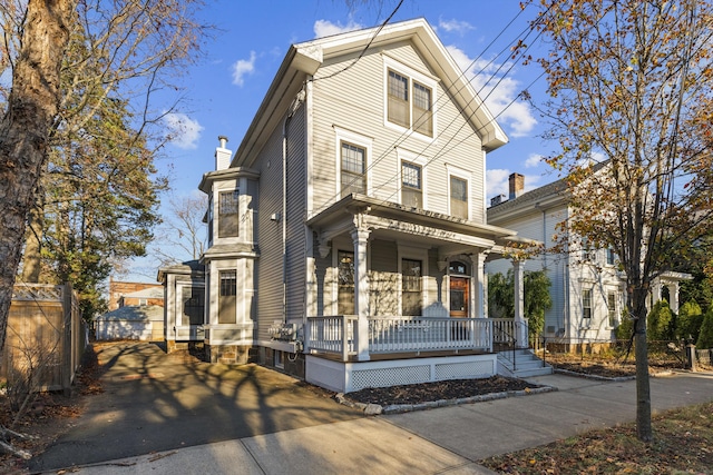 view of front of home featuring covered porch