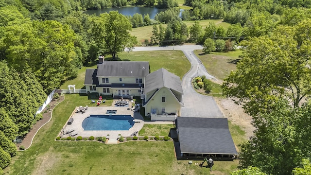 23 Olmstead Rd, East Haddam, CT 06423 - aerial view of a pool area and a nearby body of water