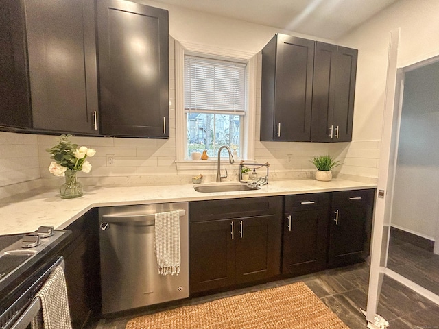 23 Moore Ave, New London, CT 06320 - kitchen with dishwasher, a sink, and tasteful backsplash