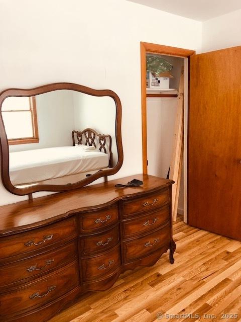 bedroom featuring light wood finished floors