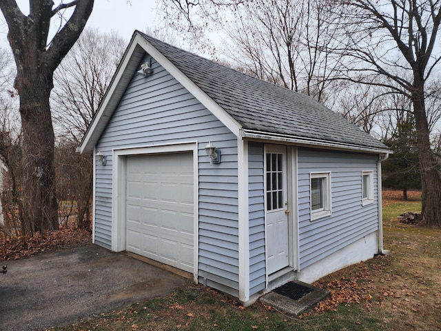 view of garage