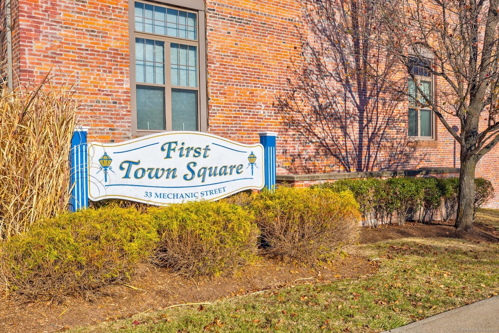 view of community sign