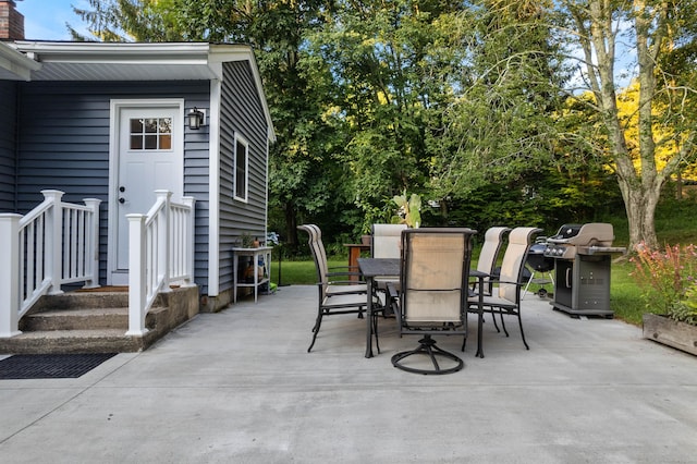 view of patio / terrace with a grill