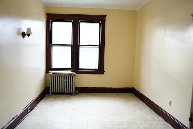 empty room with radiator heating unit