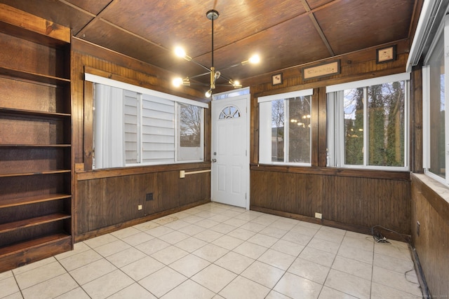 interior space featuring wood ceiling