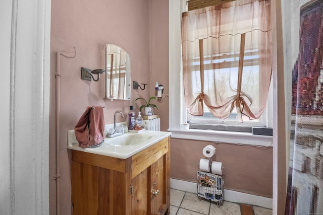 bathroom featuring vanity and tile patterned floors