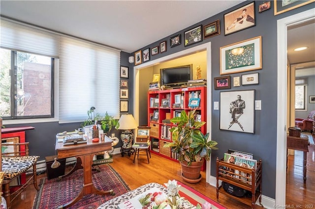 office featuring hardwood / wood-style floors