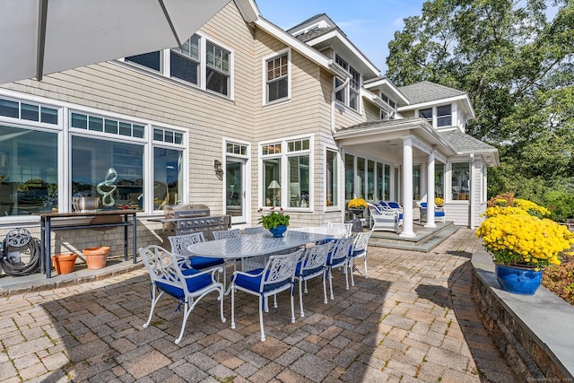 view of patio featuring grilling area