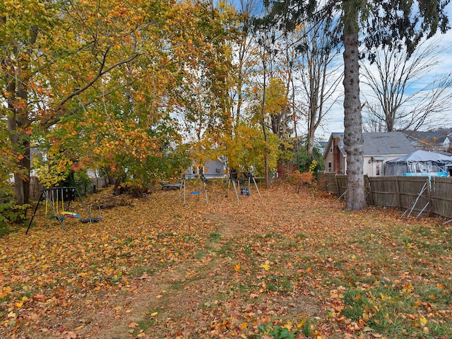 view of yard featuring a playground