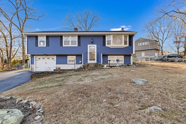 bi-level home with a garage