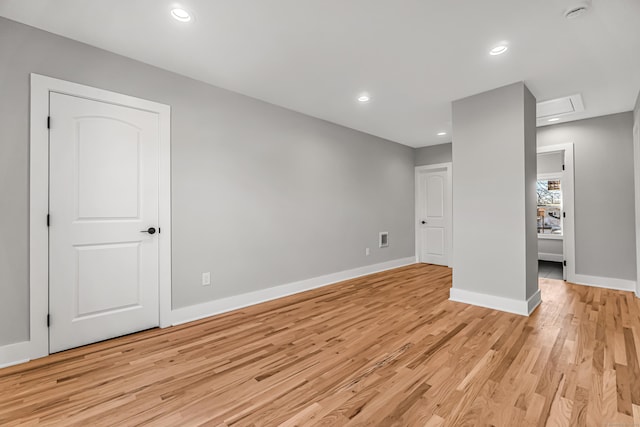 empty room featuring light hardwood / wood-style floors