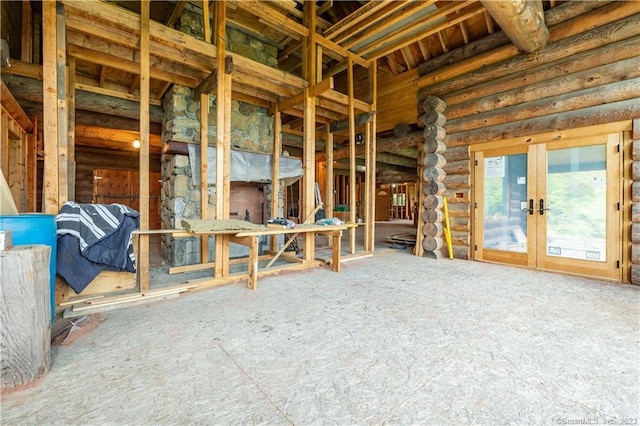 miscellaneous room with french doors