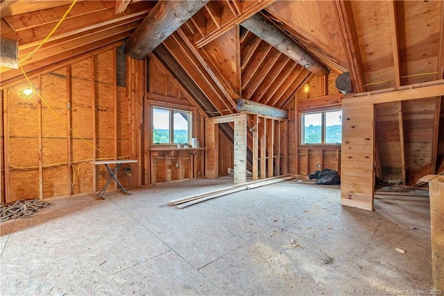 attic with a wealth of natural light