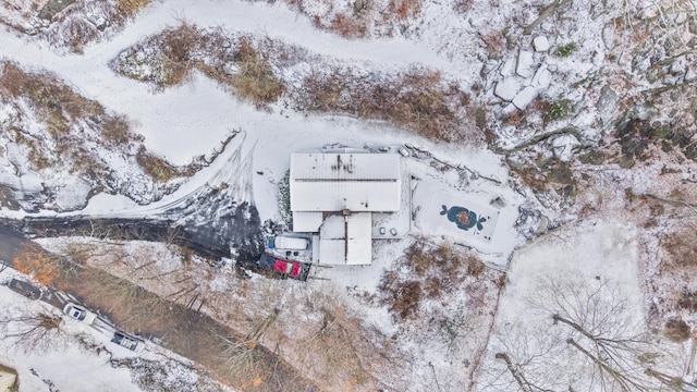 view of snowy aerial view