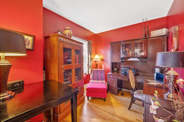 office featuring light wood-type flooring