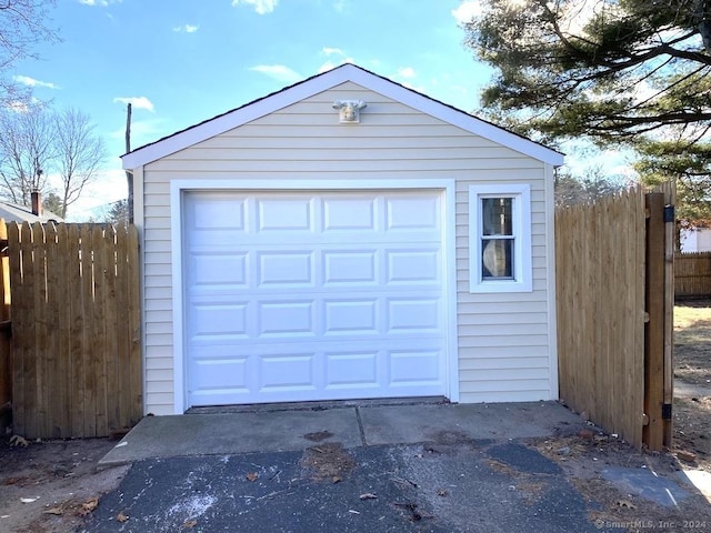 view of garage