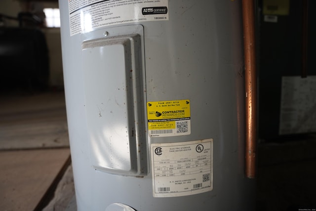 details featuring electric water heater