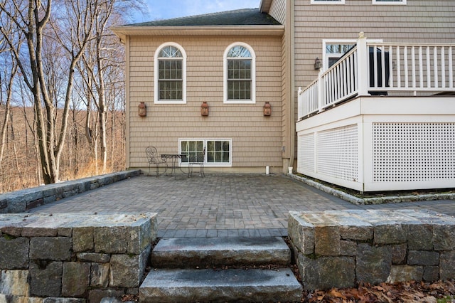 rear view of property with a patio area