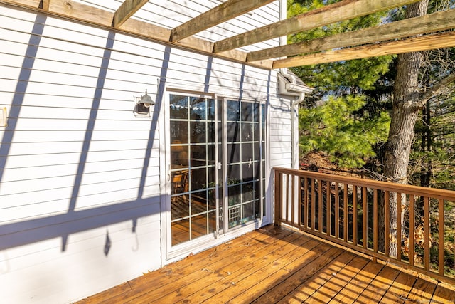 deck featuring a pergola