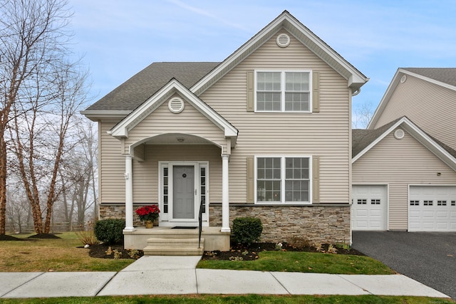 view of property with a garage