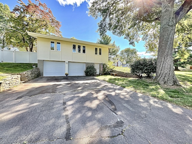 view of front of property featuring a garage