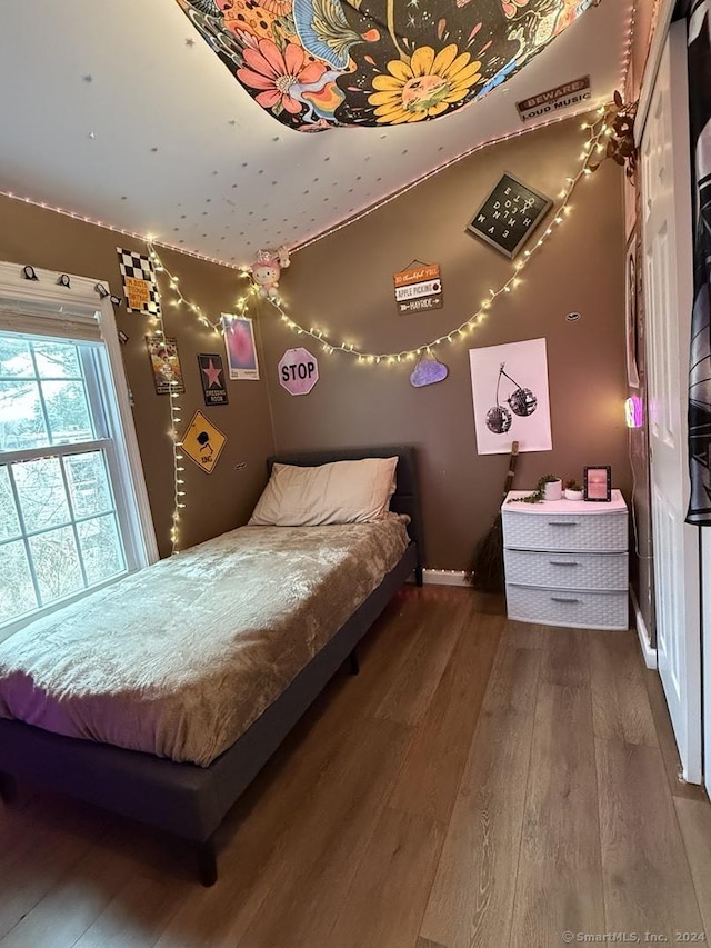 bedroom featuring wood-type flooring