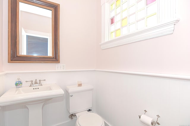 bathroom featuring toilet and sink